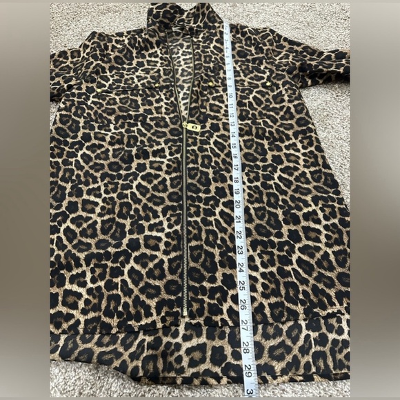 Michael Kors Leopard Print Full Zip Blouse Sz S - Picture 8 of 9